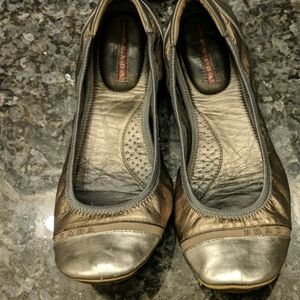 Prada Metallic Leather Flats